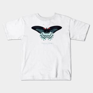 Butterfly - Blue Mormon Butterfly, Polymnestor Butterfly, Papilio Polymnestor Kids T-Shirt